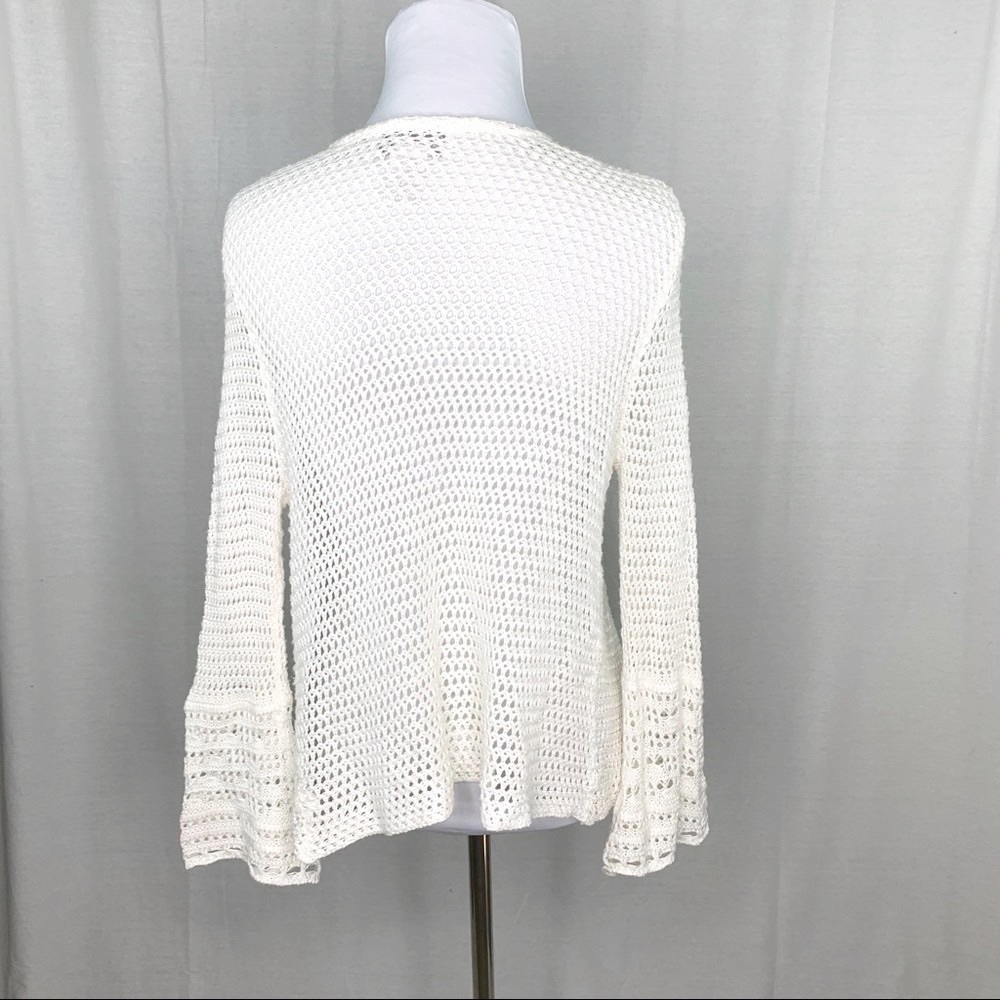 Fashion Avenue white loose knit open cardigan - Picture 6 of 10